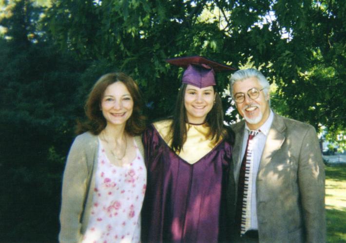 Elise Vanessa and Gil at Vanessa's High School Graduation 2002